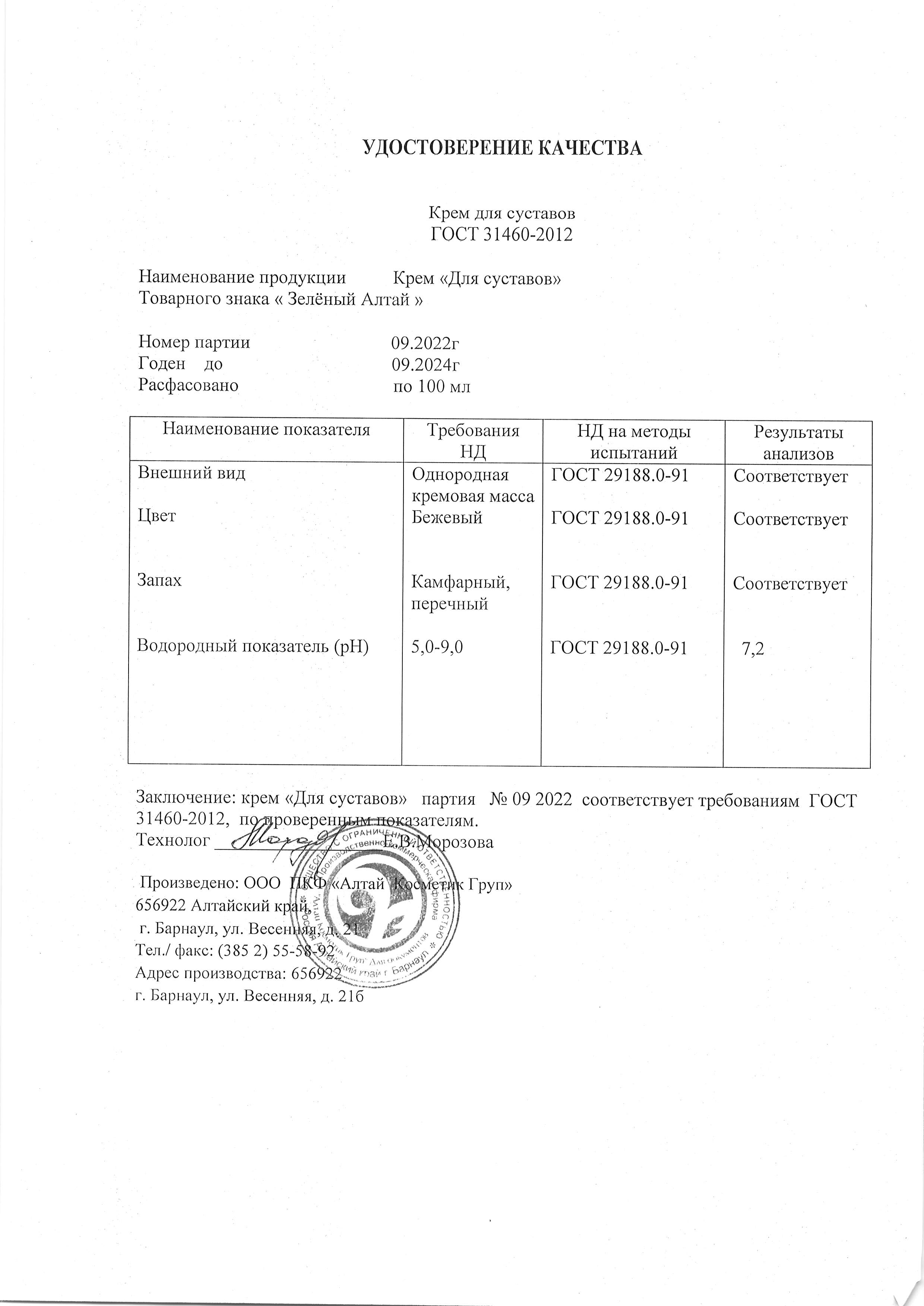 Паспорт №092022
